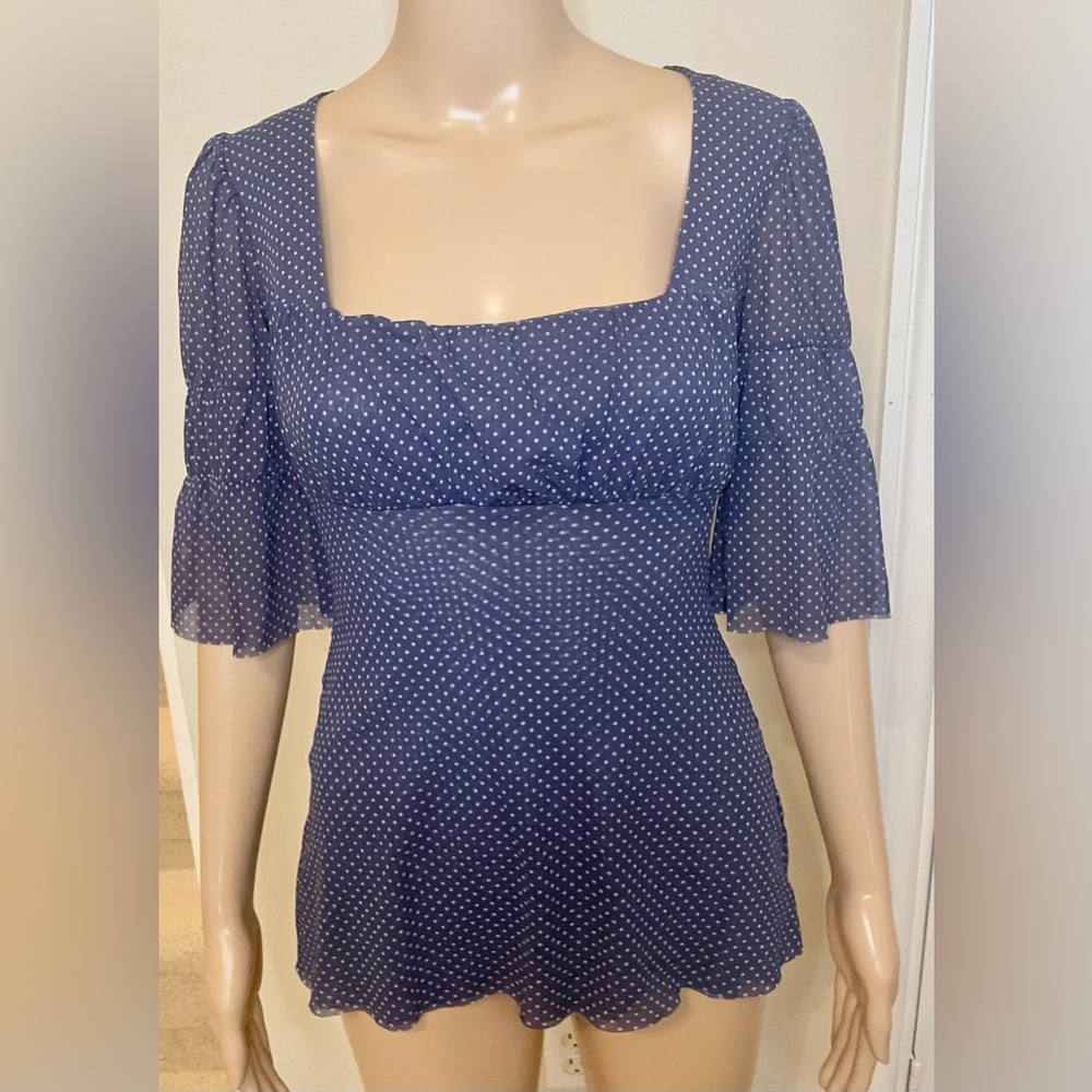Sweet Pea by Stacy Frati Polka Dot Blouse, Size M - Picture 4 of 11